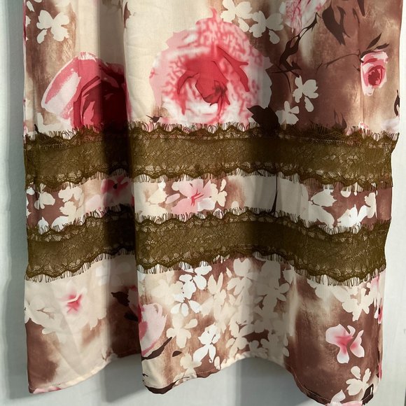 NWT LaBellum by Hillary Scott Lace Maxi Dress Lightweight Woven Floral, Size 12 - Picture 7 of 9